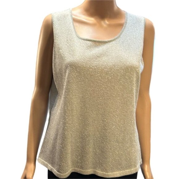 (5 for $25) Compositions Silk Silver Sparkle Sleeveless Blouse Shell size Large - Picture 1 of 6